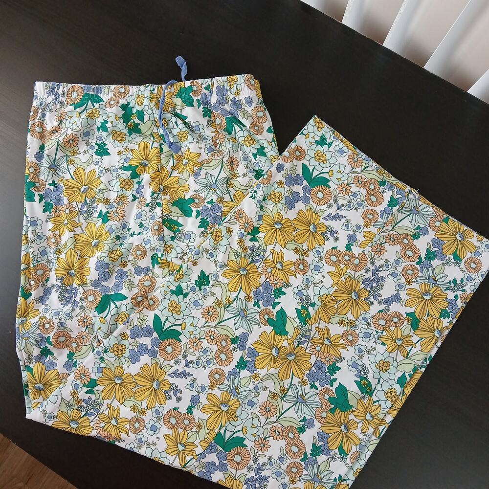 Sonoma Yellow Floral Pajama Lounge Pants 3X pockets full length PJ sleepwear - Picture 12 of 12